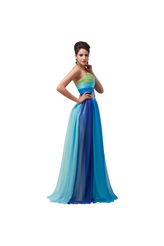 A-Line Sweetheart Long Chiffon Prom Evening Formal Dresses ED011673