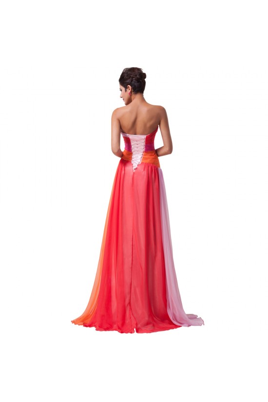A-Line Sweetheart Long Chiffon Prom Evening Formal Dresses ED011673