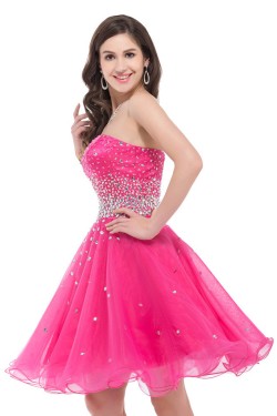 A-Line Sweetheart Beaded Short Prom Evening Cocktail Dresses ED011674