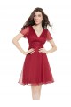 A-Line V-Neck Short Purple Chiffon Prom Evening Bridesmaid Dresses ED011675 A-Line V-Neck Short Purple Chiffon Prom Evening Bridesmaid Dresses ED011675