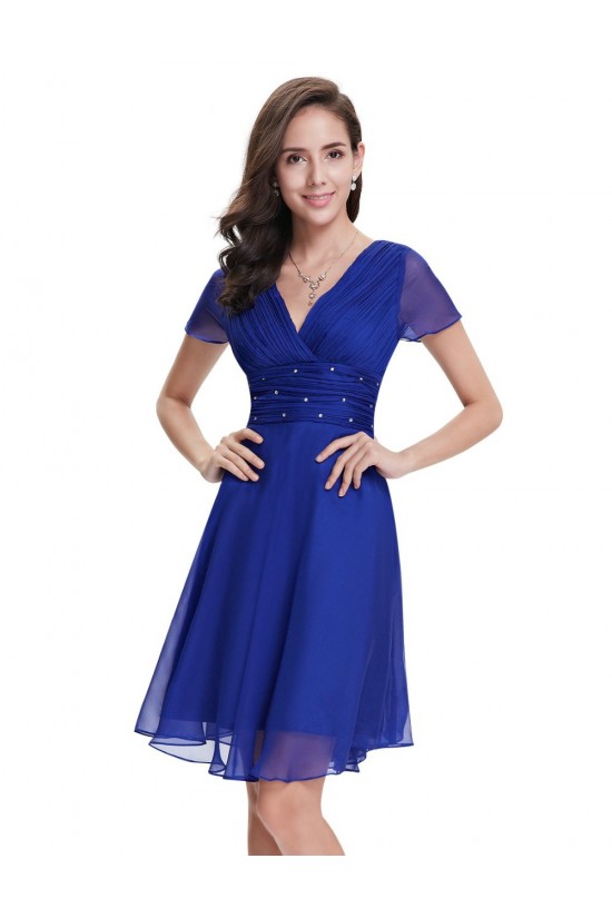A-Line V-Neck Short Purple Chiffon Prom Evening Bridesmaid Dresses ED011675 A-Line V-Neck Short Purple Chiffon Prom Evening Bridesmaid Dresses ED011675