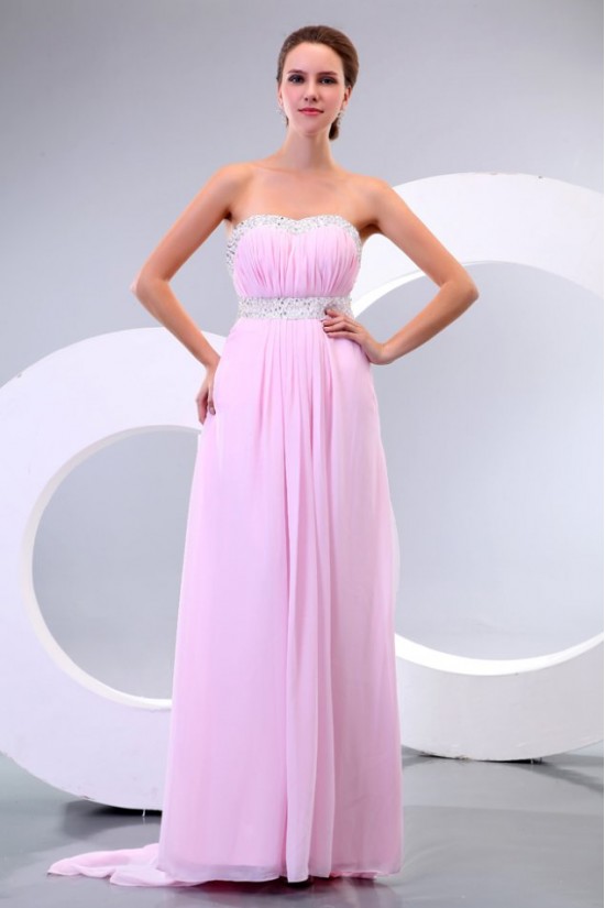 Empire Long Pink Chiffon Beaded Prom Evening Formal Party Dresses/Maternity Evening Dresses ED010168 Empire Long Pink Chiffon Beaded Prom Evening Formal Party Dresses/Maternity Evening Dresses ED010168