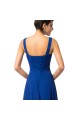 A-Line V-Neck Beaded Long Blue Chiffon Prom Evening Formal Dresses ED011682