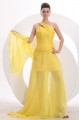 One-Shoulder Long Yellow Chiffon Prom Evening Formal Party Dresses ED010172 One-Shoulder Long Yellow Chiffon Prom Evening Formal Party Dresses ED010172