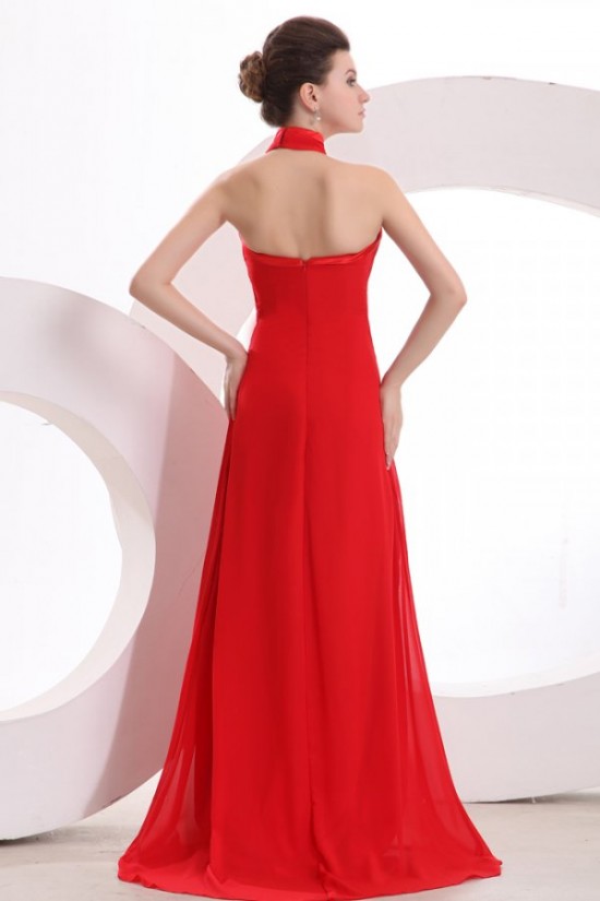 High Neck Halter Long Red Chiffon Prom Evening Formal Party Dresses ED010173 High Neck Halter Long Red Chiffon Prom Evening Formal Party Dresses ED010173