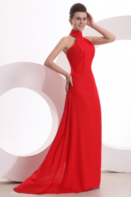 High Neck Halter Long Red Chiffon Prom Evening Formal Party Dresses ED010173 High Neck Halter Long Red Chiffon Prom Evening Formal Party Dresses ED010173