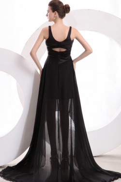 High Low Black Chiffon Prom Evening Formal Party Dresses ED010176