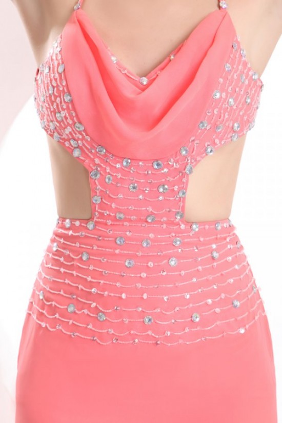 High Low Pink Chiffon Beaded Prom Evening Formal Party Dresses ED010177 High Low Pink Chiffon Beaded Prom Evening Formal Party Dresses ED010177