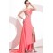 High Low Pink Chiffon Beaded Prom Evening Formal Party Dresses ED010177