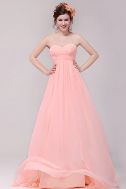 Empire Sweetheart Long Pink Chiffon Prom Evening Formal Party Dresses/Maternity Dresses ED010186