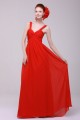 A-Line Long Red Chiffon Prom Evening Formal Party Dresses/Bridesmaid Dresses ED010190