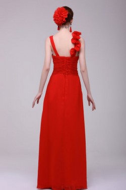 Long Red Chiffon Prom Evening Formal Party Dresses/Bridesmaid Dresses ED010191