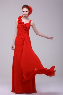 Long Red Chiffon Prom Evening Formal Party Dresses/Bridesmaid Dresses ED010191