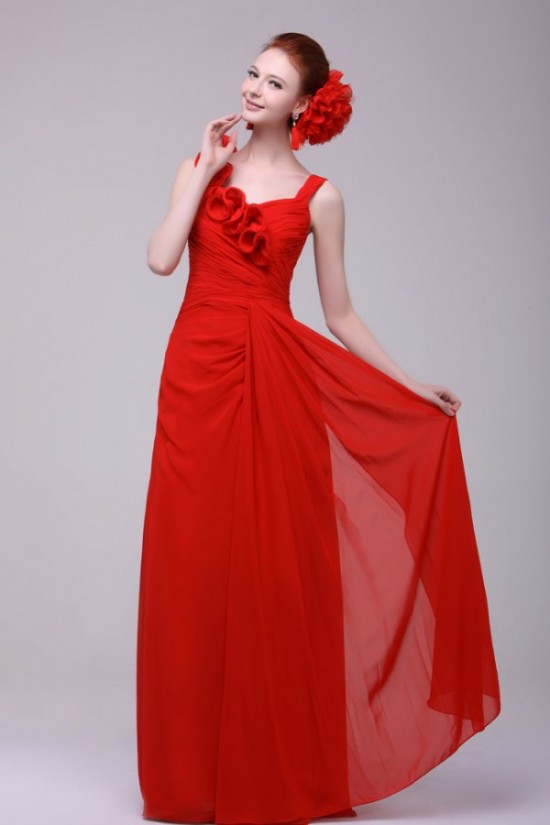 Long Red Chiffon Prom Evening Formal Party Dresses/Bridesmaid Dresses ED010191 Long Red Chiffon Prom Evening Formal Party Dresses/Bridesmaid Dresses ED010191