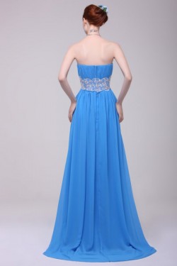 Long Blue Chiffon Prom Evening Formal Party Dresses ED010192