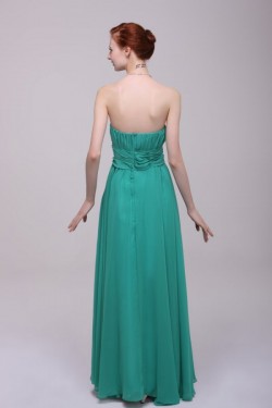 A-Line Strapless Beaded Long Chiffon Prom Evening Formal Party Dresses ED010196