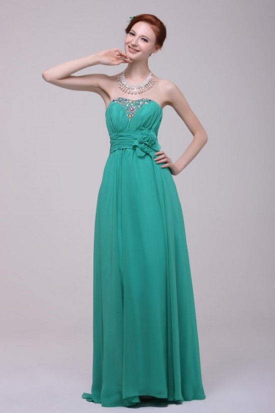 A-Line Strapless Beaded Long Chiffon Prom Evening Formal Party Dresses ED010196 A-Line Strapless Beaded Long Chiffon Prom Evening Formal Party Dresses ED010196