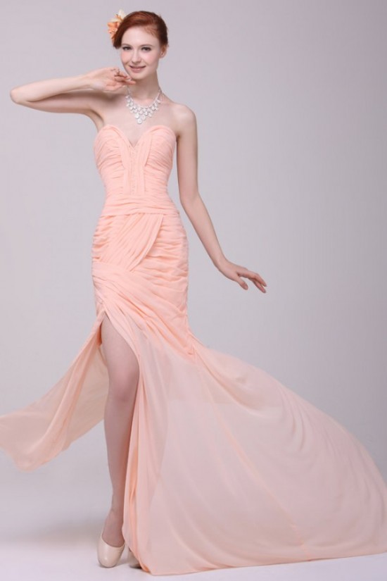 Long Chiffon Pleated Prom Evening Formal Party Dresses ED010198