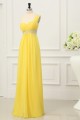 A-Line One-Shoulder Beaded Long Yellow Chiffon Prom Evening Formal Party Dresses/Maternity Evening Dresses ED010199