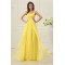 A-Line One-Shoulder Beaded Long Yellow Chiffon Prom Evening Formal Party Dresses/Maternity Evening Dresses ED010199