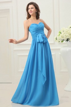 A-Line Sweetheart Long Blue Chiffon Prom Evening Formal Party Dresses ED010200