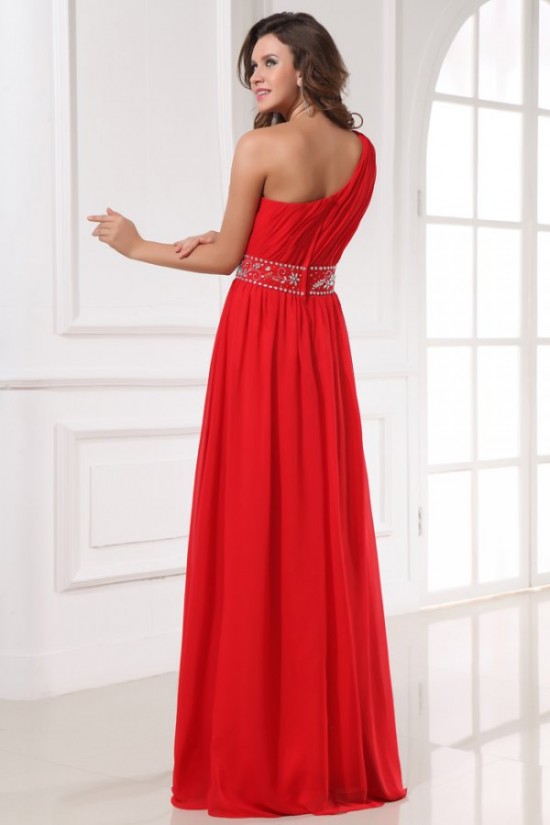 A-Line One-Shoulder Beaded Long Red Chiffon Prom Evening Formal Party Dresses ED010203 A-Line One-Shoulder Beaded Long Red Chiffon Prom Evening Formal Party Dresses ED010203