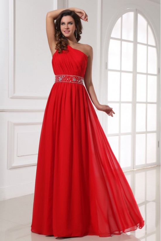A-Line One-Shoulder Beaded Long Red Chiffon Prom Evening Formal Party Dresses ED010203 A-Line One-Shoulder Beaded Long Red Chiffon Prom Evening Formal Party Dresses ED010203