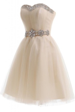 Short Beaded Tulle Prom Evening Formal Party Dresses ED010207