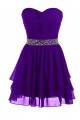 A-Line Sweetheart Beaded Short Chiffon Prom Evening Formal Party Dresses ED010211