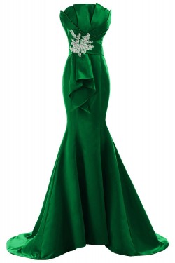 Trumpet/Mermaid Strapless Long Green Prom Evening Formal Party Dresses ED010214