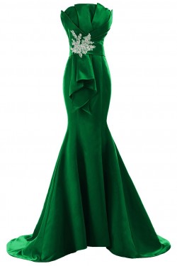 Trumpet/Mermaid Strapless Long Green Prom Evening Formal Party Dresses ED010214