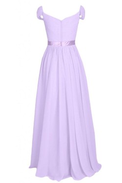 Cap Sleeve Long Chiffon Prom Evening Formal Party Dresses ED010215