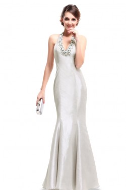Trumpet/Mermaid Halter Beaded Long Prom Evening Formal Party Dresses ED010217