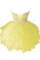 Beaded Strapless Short Yellow Prom Evening Formal Party Dresses ED010218
