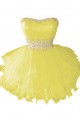 Beaded Strapless Short Yellow Prom Evening Formal Party Dresses ED010218
