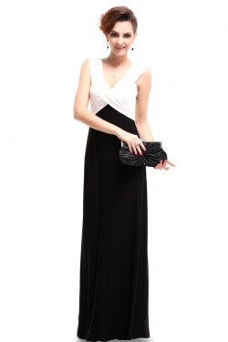 Black White Long Chiffon Prom Evening Formal Party Dresses ED010220