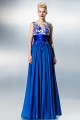  See Through Plus Size Petite A-line Jewel Floor-length Chiffon Lace with Beading Formal Evening Dress ED010221