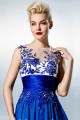  See Through Plus Size Petite A-line Jewel Floor-length Chiffon Lace with Beading Formal Evening Dress ED010221