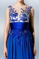  See Through Plus Size Petite A-line Jewel Floor-length Chiffon Lace with Beading Formal Evening Dress ED010221