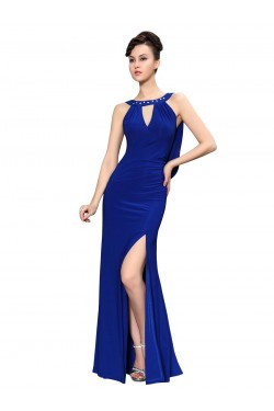 Long Blue Chiffon Prom Evening Formal Party Dresses ED010222
