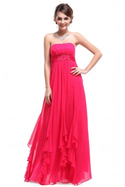 Long Pink Strapless Chiffon Prom Evening Formal Party Dresses/Maternity Evening Dresses ED010223