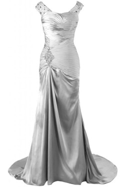 Beaded Long Silver Prom Evening Formal Party Dresses ED010224
