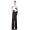 Black White One-Shoulder Long Prom Evening Formal Party Dresses ED010234