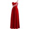 One-Shoulder Long Red Chiffon Prom Evening Formal Party Dresses ED010235