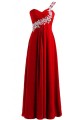 One-Shoulder Long Red Chiffon Prom Evening Formal Party Dresses ED010235