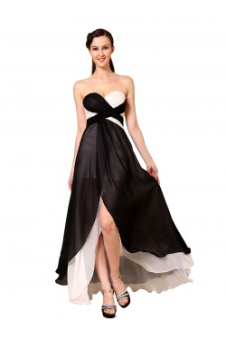 Black White Sweetheart Long Chiffon Prom Evening Formal Party Dresses ED010237