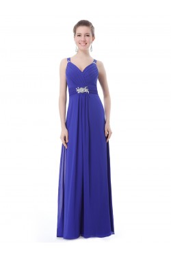 Long Blue Chiffon Prom Evening Formal Party Dresses ED010238