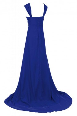 Long Blue Beaded Chiffon Prom Evening Formal Party Dresses ED010239