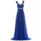 Long Blue Beaded Chiffon Prom Evening Formal Party Dresses ED010239