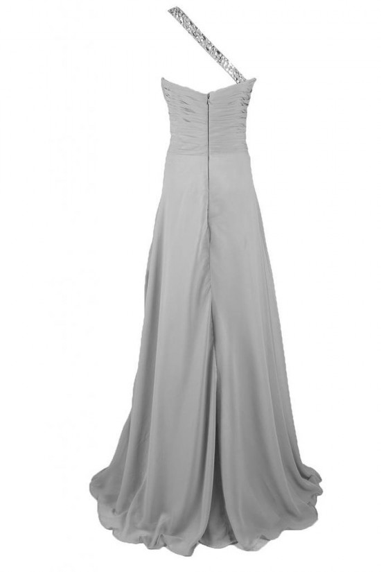 A-Line One-Shoulder Long Silver Chiffon Prom Evening Formal Party Dresses ED010240 A-Line One-Shoulder Long Silver Chiffon Prom Evening Formal Party Dresses ED010240